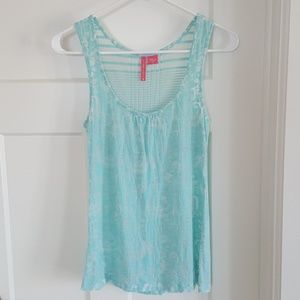 Charlotte Tarantola Blue Floral Tank Top